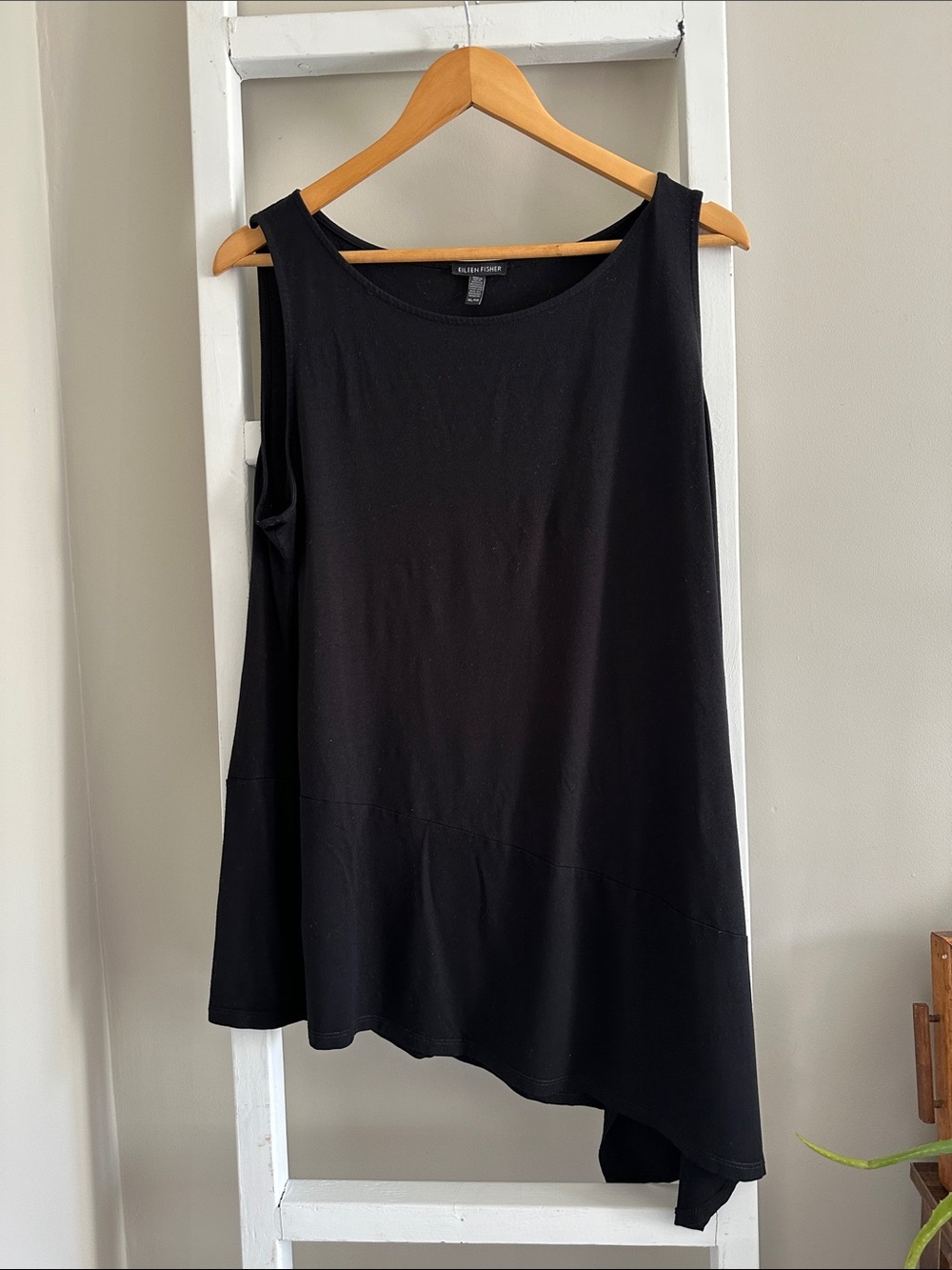 Eileen Fisher Long Asymmetrical Long Sleeveless Top